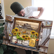 Load image into Gallery viewer, Window Sill Sunflower Framed Canvas Painting, Wall Art Prints