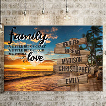 Load image into Gallery viewer, Beach Palm Tree Color A Little Whole Lot of Love Multi-Names Premium Canvas Poster