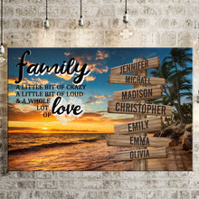 Load image into Gallery viewer, Beach Palm Tree Color A Little Whole Lot of Love Multi-Names Premium Canvas Poster