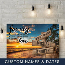Load image into Gallery viewer, Beach Palm Tree Color A Little Whole Lot of Love Multi-Names Premium Canvas Poster