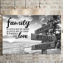Load image into Gallery viewer, Beach Palm Tree A Little Whole Lot of Love Multi-Names Premium Canvas Poster