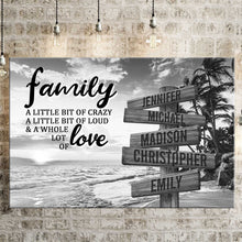 Load image into Gallery viewer, Beach Palm Tree A Little Whole Lot of Love Multi-Names Premium Canvas Poster