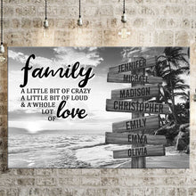 Load image into Gallery viewer, Beach Palm Tree A Little Whole Lot of Love Multi-Names Premium Canvas Poster