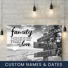 Load image into Gallery viewer, Beach Palm Tree A Little Whole Lot of Love Multi-Names Premium Canvas Poster