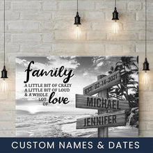 Load image into Gallery viewer, Beach Palm Tree A Little Whole Lot of Love Multi-Names Premium Canvas