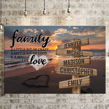Load image into Gallery viewer, Beach Sunset Color A Little Whole Lot of Love Multi-Names Premium Canvas Poster