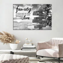 Load image into Gallery viewer, Beach Palm Tree A Little Whole Lot of Love Multi-Names Premium Canvas Poster
