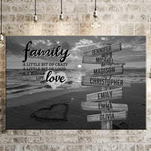 Load image into Gallery viewer, Beach Sunset A Little Whole Lot of Love Multi-Names Premium Canvas Poster