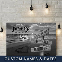 Load image into Gallery viewer, Beach Sunset A Little Whole Lot of Love Multi-Names Premium Canvas Poster