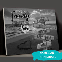 Load image into Gallery viewer, Beach Sunset A Little Whole Lot of Love Multi-Names Premium Canvas Poster