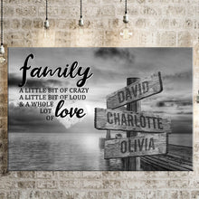 Load image into Gallery viewer, Coast Sunset A Little Whole Lot of Love Multi-Names Premium Canvas Poster