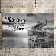 Load image into Gallery viewer, Coast Sunset Personalized "THIS IS US" Multi-Names Premium Canvas