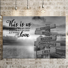 Load image into Gallery viewer, Coast Sunset Personalized "THIS IS US" Multi-Names Premium Canvas Poster