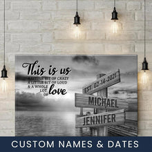 Load image into Gallery viewer, Coast Sunset Personalized "THIS IS US" Multi-Names Premium Canvas Poster