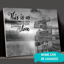 Load image into Gallery viewer, Coast Sunset Personalized "THIS IS US" Multi-Names Premium Canvas Poster