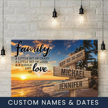 Load image into Gallery viewer, Beach Palm Tree Color A Little Whole Lot of Love Multi-Names Premium Canvas Poster