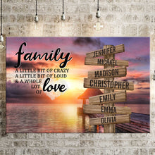 Load image into Gallery viewer, Coast Sunset Color A Little Whole Lot of Love Multi-Names Premium Canvas