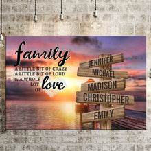Load image into Gallery viewer, Coast Sunset Color A Little Whole Lot of Love Multi-Names Premium Canvas
