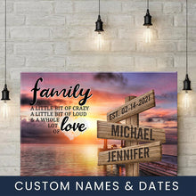Load image into Gallery viewer, Coast Sunset Color A Little Whole Lot of Love Multi-Names Premium Canvas