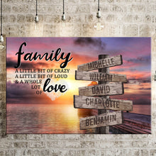 Load image into Gallery viewer, Coast Sunset Color A Little Whole Lot of Love Multi-Names Premium Canvas Poster