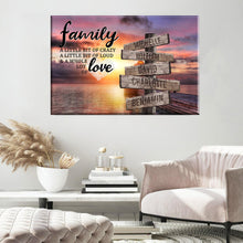 Load image into Gallery viewer, Coast Sunset Color A Little Whole Lot of Love Multi-Names Premium Canvas