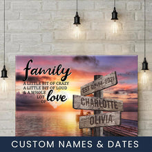 Load image into Gallery viewer, Coast Sunset Color A Little Whole Lot of Love Multi-Names Premium Canvas
