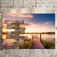 Load image into Gallery viewer, Lake Sunset Color Multi-Names Premium Canvas