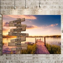 Load image into Gallery viewer, Lake Sunset Color Multi-Names Premium Canvas