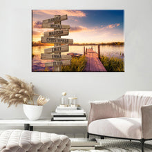 Load image into Gallery viewer, Lake Sunset Color Multi-Names Premium Canvas