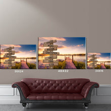 Load image into Gallery viewer, Lake Sunset Color Multi-Names Premium Canvas