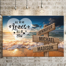 Load image into Gallery viewer, Ocean Sunset Color All of Me Loves All of You Multi-Names Premium Canvas Poster