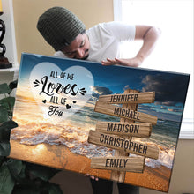 Load image into Gallery viewer, Ocean Sunset Color All of Me Loves All of You Multi-Names Premium Canvas