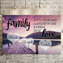 Load image into Gallery viewer, Personalized Family Color River Pier Multi-Names Premium Canvas Poster