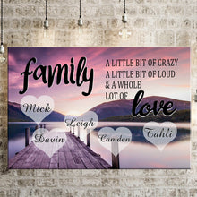Load image into Gallery viewer, Personalized Family Color River Pier Multi-Names Premium Canvas Poster