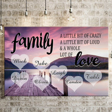 Load image into Gallery viewer, Personalized Family Color River Pier Multi-Names Premium Canvas Poster