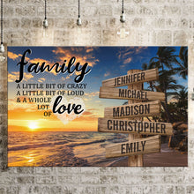 Load image into Gallery viewer, Beach Palm Tree Color A Little Whole Lot of Love Multi-Names Premium Canvas Poster