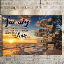 Load image into Gallery viewer, Beach Palm Tree Color A Little Whole Lot of Love Multi-Names Premium Canvas Poster
