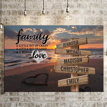 Load image into Gallery viewer, Beach Sunset Color A Little Whole Lot of Love Multi-Names Premium Canvas