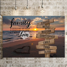 Load image into Gallery viewer, Beach Sunset Color A Little Whole Lot of Love Multi-Names Premium Canvas