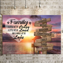 Load image into Gallery viewer, Coast Sunset Color A Little Whole Lot of Love Multi-Names Premium Canvas Poster