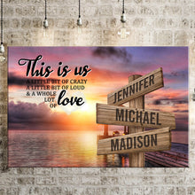 Load image into Gallery viewer, Coast Sunset Color Personalized "THIS IS US" Multi-Names Premium Canvas