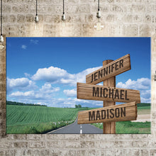 Load image into Gallery viewer, Country Road Color Multi-Names Premium Canvas