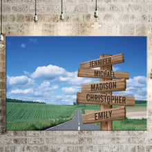 Load image into Gallery viewer, Country Road Color Multi-Names Premium Canvas Poster