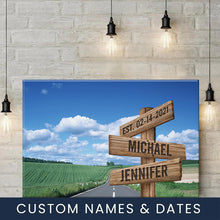 Load image into Gallery viewer, Country Road Color Multi-Names Premium Canvas