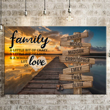 Load image into Gallery viewer, Lake Dock Color A Little Whole Lot of Love Multi-Names Premium Canvas