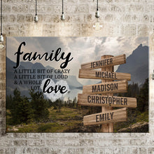 Load image into Gallery viewer, Mountain Range Color A Little Whole Lot of Love Multi-Names Premium Canvas Poster