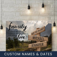 Load image into Gallery viewer, Mountain Range Color A Little Whole Lot of Love Multi-Names Premium Canvas Poster