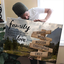 Load image into Gallery viewer, Mountain Range Color A Little Whole Lot of Love Multi-Names Premium Canvas