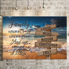 Load image into Gallery viewer, Ocean Sunset Color A Whole Lot of Love Multi-Names Premium Canvas