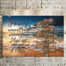 Load image into Gallery viewer, Ocean Sunset Color A Whole Lot of Love Multi-Names Premium Canvas